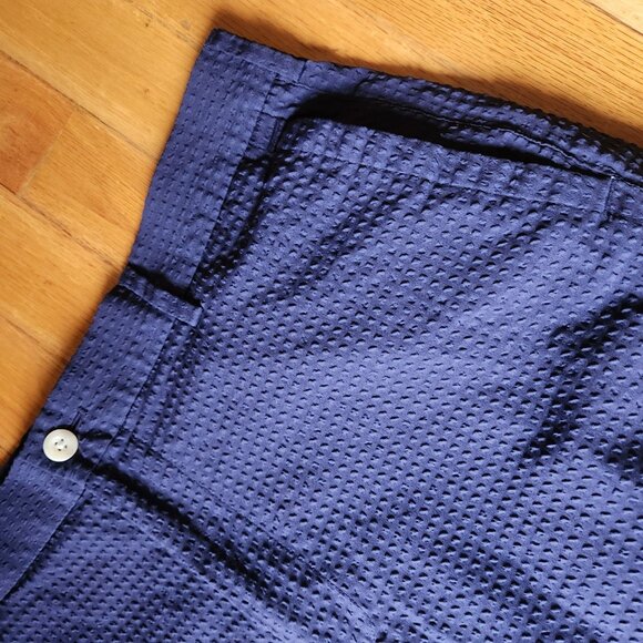 Peter Millar Shorts Mens 34 Navy Blue Featherweight Apex Seersucker Performance - Picture 4 of 6